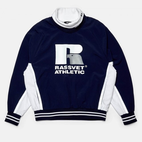 [해외] Paccbet Russell Athletic Roll-Neck Sweatshirt Navy 라스벳 러셀 애슬레틱 롤 넥  스웨트셔츠 - seoulside